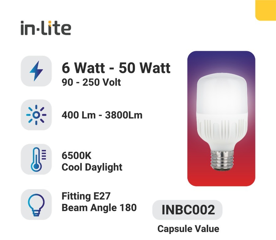 BOHLAM KAPSUL LED VALUE SERIES IN-LITE INBC002 - White ( 6500K ) - 30 Watt