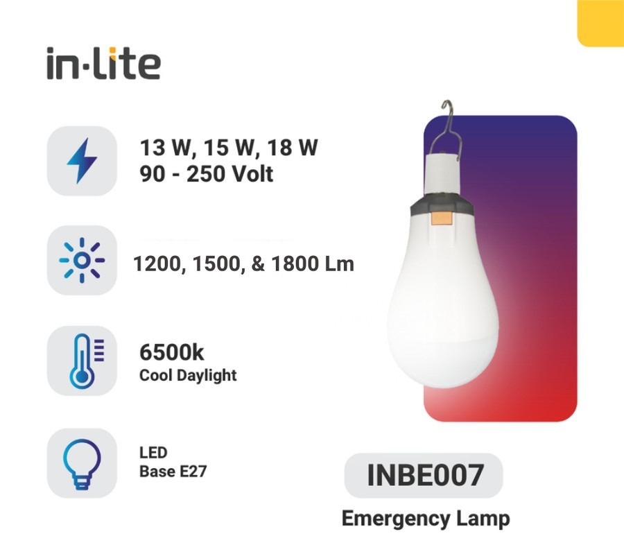 BOHLAM EMERGENCY LED IN-LITE INBE007- White ( 6500K ) - 13 Watt