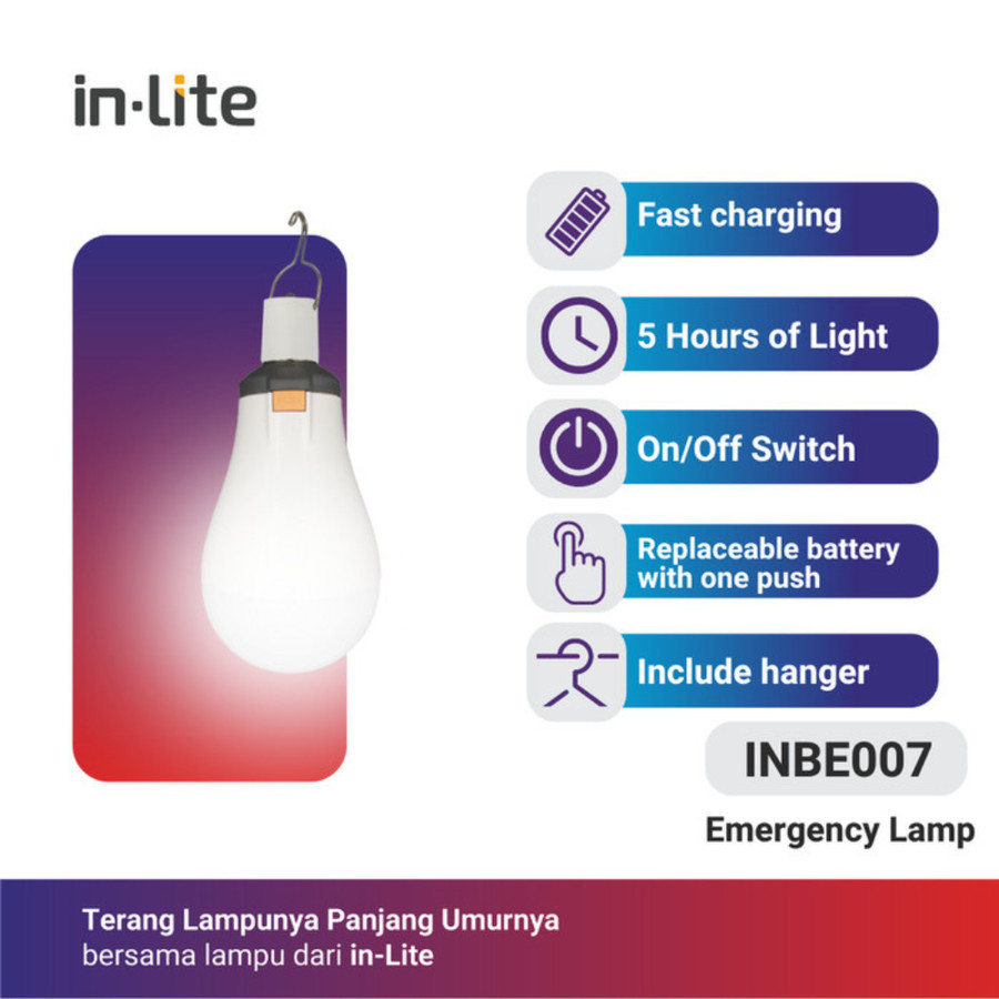 BOHLAM EMERGENCY LED IN-LITE INBE007- White ( 6500K ) - 13 Watt