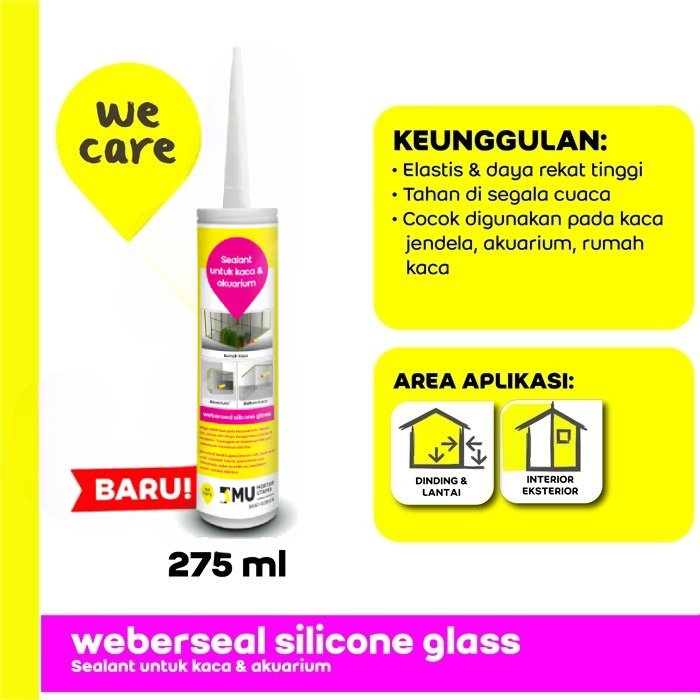 SEALANT MU WEBERSEAL SILICONE GLASS (275ML) - TRANSPARANT