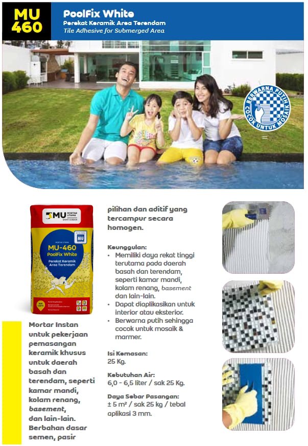 PEREKAT LANTAI TERENDAM MU-460 POOLFIX WHITE (25KG)