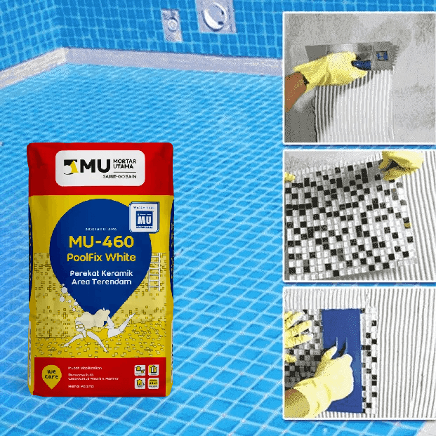 PEREKAT LANTAI TERENDAM MU-460 POOLFIX WHITE (25KG)