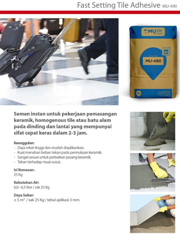 PEREKAT KERAMIK CEPAT MU-490 RAPIDFIX FLEX (25KG)