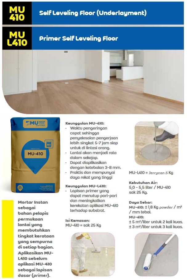 PERATA LANTAI MANDIRI MU-410 SELFLEVELING FLOOR (25KG)