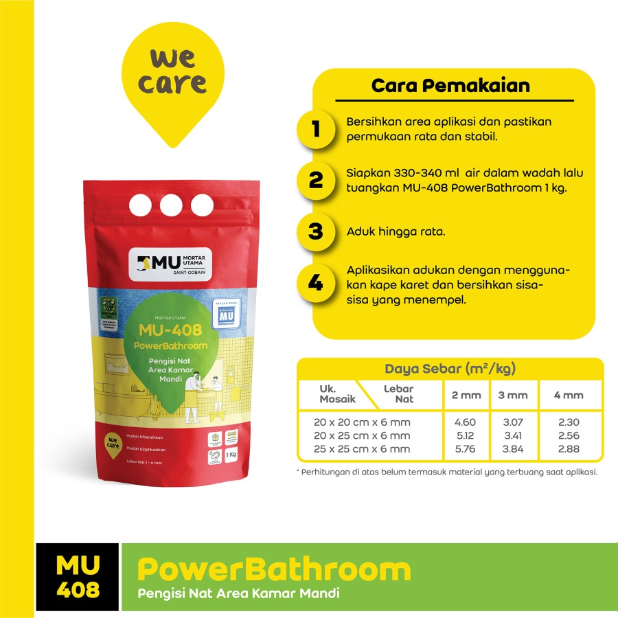 NAT KERAMIK MU-408 POWERBATHROOM (1KG) - SUPER WHITE