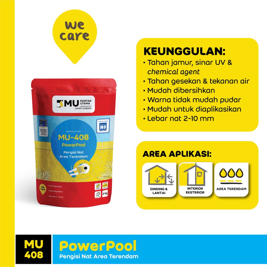 NAT KERAMIK TERENDAM MU-408 POWERPOOL (2KG) - PEACE BLUE