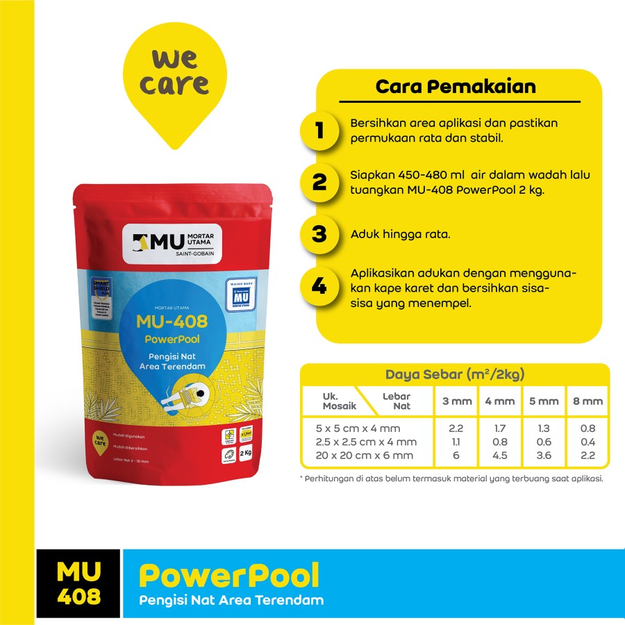 NAT KERAMIK TERENDAM MU-408 POWERPOOL (2KG) - PEACE BLUE