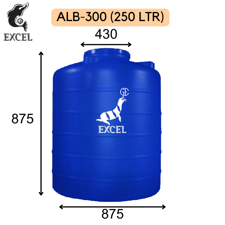 TANGKI AIR PLASTIK EXCEL BLOW ALB BLUE - ALB-300 (250 liter)