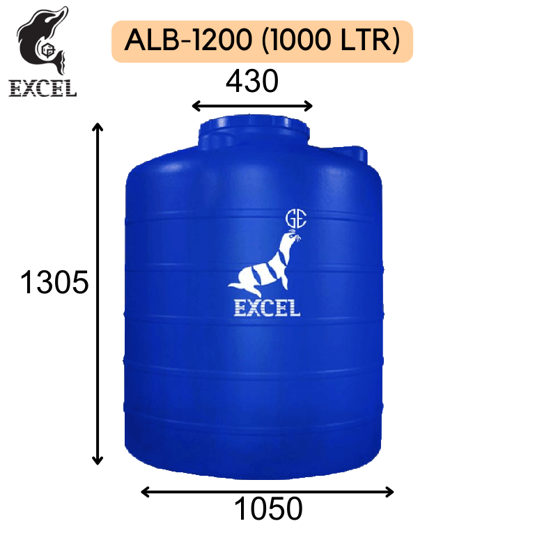 TANGKI AIR PLASTIK EXCEL BLOW ALB BLUE - ALB-1200 VB (1000 liter) TANGKI AIR PLASTIK EXCEL BLOW ALB BLUE - ALB-1200 VB (1000 liter)