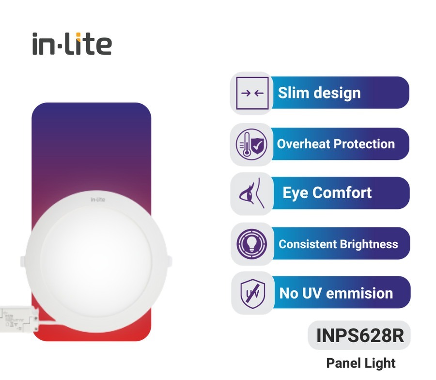PANEL LIGHT LED INBOW IN-LITE (BUNDAR) INPS628R - 6 Watt